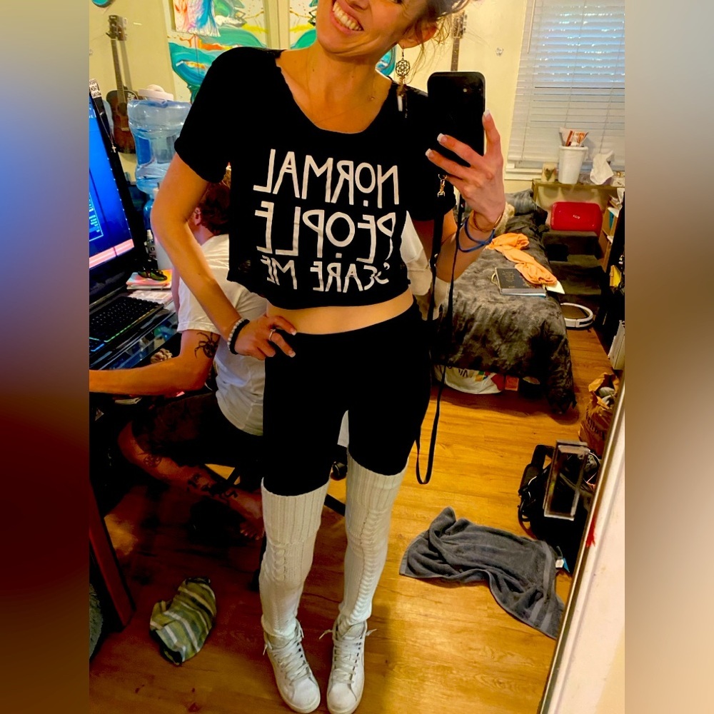 Crop Top Normal People Scare Me - Picture 3 of 4